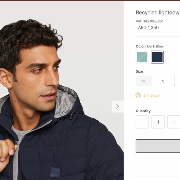 Sacoor Brothers Recycled Light-Down Mens Jacket Bright Blue size Medium - Picture 2 of 4